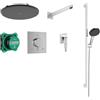 hansgrohe Raindance Alive S Set Doccia Incasso con Miscelatore termostatico | Cromo, con doccia a pioggia con braccio, doccetta, supporto e tubo flessibile, termostato, iBox Universal 2, 24622000