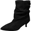 Generico Donna Stivali al Polpaccio in Scamosciato con Tacco Sottile | Gamba Larga, Scarpe Texani Camoscio a Punta, Cowboy Boots Invernali