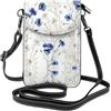 BLWSLC Borsa a tracolla in pelle con fiori selvatici e fiordalisi margherite, borsa a tracolla da donna, mini borsa a tracolla, porta carte multifunzione e portafoglio