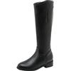 Bviennic Donna Tacco Medio Casuale Warm Knee Stivali Equitazione