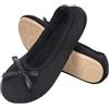 EverFoams Pantofole da donna in memory foam con suola interna in gomma nero 39 40 EU