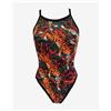 Turbo Costume Turbo Tiger Roses spalline fine nero arancione donna - S