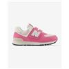 New Balance Scarpe New Balance 574 Hook And Loop rosa chiaro bianco junior - 35