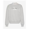 Calvin Klein Felpa Calvin Klein Monologo French grigia bianca nera donna - XS