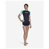 MARES Maglia per sport acquatici Mares Rash Guard Trilastic a maniche corte, nera e blu, donna - XXS