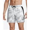 Nike Swim Costume da bagno Nike Swim Contend AOP 5Inch Volley bianco grigio - XS