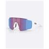 Bliz Occhiali Bliz P003 Small Bianco Opaco con lente Nano Optics Rosa Viola Specchiata Blu