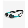 Arena Occhialini da nuoto Arena Cobra Edge Swipe nero blu turchese con lenti specchiate nere.
