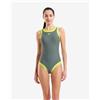 Arena Costume da bagno Arena Feel Bold Lines verde grigiastro giallo donna - 44