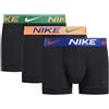 Nike Fitness Boxer Nike Trunk Logo nero verde arancione blu 3 unità - L