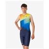 Castelli Body triathlon Castelli Free San Remo 3 Rosso Corsa senza maniche blu arancione - L