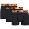 Nike Fitness Boxer Nike Trunk Logo nero dorato rosa 3 unità - L
