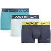 Nike Fitness Boxer Nike Trunk Logo blu turchese blu chiaro blu scuro (3 unità) - M