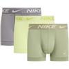 Nike Fitness Boxer Nike Trunk Logo grigio chiaro giallo chiaro verde oliva 3 unità - S