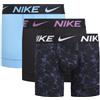 Nike Fitness Boxer Nike Brief Logo azzurro cielo nero nero con stampa (3 unità) - XL