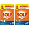 Sole Detersivo Lavatrice in Polvere Bianco Splendente 115 Misurini (Confezione da 2)