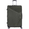 EZZYROL Valigia rigida in ABS leggera a 4 ruote con serratura a combinazione TSA, cabina media, grande, XXL, trolley da viaggio rigido e set, Verde militare, Medium 26, Valigia