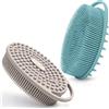 RamPula Set di 2 spugne esfolianti in silicone a doppia faccia per doccia, morbide esfolianti, facili da pulire, per bambini, donne, uomini, tutti i tipi di pelle