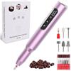 Comius Sharp Fresa per Unghie Professionale 30000 Giri/min, Lima Elettrica per Unghie, Senze Fili Ricaricabile Portatile con Display LCD, Elettrico a 6 Velocità, per Manicure Pedicure (Viola)