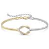 Milacolato Bracciali Coppia con Nodo Regolabile Regalo Bracciale Donna | Oro 18 Carati Placcato Argento Bracciali Donna,Ipoallergenico Regalo Migliore Amica,Regali Fidanzata San Valentino 2PZ Or