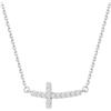 GoldChic Collana da Donna con Croce Laterale Acciaio Inox Argento/Oro | Catena Regolabile da 41 cm + 5 cm, Ipoallergenica e Resistente, Disponibile Nella Versione Lucida e con Zirconi