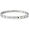 amorili Bracciale Uomo Personalizzabile con Incisione in Acciaio Inox ed Elementi in Oro - Idea Regalo Personalizzato per Lui Papà bcc2239