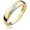 MARKO Anello in oro 333 - Anello da donna in vero oro 333 - Anello con scatola - Anello di fidanzamento - Anello nuziale - Oro 8 carati - Regalo per moglie, fidanzata