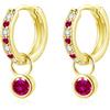 Bewenda Orecchini a cerchio in argento 925 con ciondolo rotondo, orecchini a cerchio in argento sterling 925, con zirconi 5A, ipoallergenici, piccoli orecchini rotondi da appendere, orecchini per