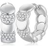Miaofu Orecchini a Cerchio 18k Oro Bianco Placcata Argento Zirconi Simulato Diamante Brillanti per Donna