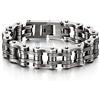 Qiaonitu Bracciale rigido da uomo, 19 mm, stile punk rock, in acciaio inox, con spazzole, colore: oro e argento lucido