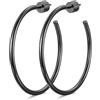 GoldChic Orecchini Cerchio Donna Semplici, Leggeri e Comodi Larghezza 2 mm | Leggeri e Ipoallergenici, Argento/Oro/Oro Rosa/Nero, 15 mm/20 mm/30 mm/40 mm/50 mm/60 mm/70 mm/80 mm/90 mm/100 mm