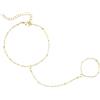 Mikovivi Bracciale ad Anello in Acciaio Inossidabile Dorato, Elegante Braccialetto a Catena a Mano con Strass per Ragazze e Donne