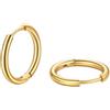 Bandmax Orecchini Donna a Cerchio Acciaio Inossidabile Oro/Nero/Argento | Orecchini a Cerchio Uomo Donna Piccoli Leggeri e Ipoallergenici, a Perno Sottile, Gioielli Minimalisti da 8/10/12/14/16 mm