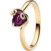 PANDORA Disney The Nightmare Before Christmas Sally 164734C01 - Anello con cuore placcato oro 14 carati e cristallo viola, misura 58