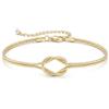 Milacolato Bracciali Coppia con Nodo Regolabile Regalo Bracciale Donna | Oro 18 Carati Placcato Argento Bracciali Donna,Ipoallergenico Regalo Migliore Amica,Regali Fidanzata San Valentino 2PZ Or