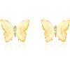 QUKE Orecchini a forma di farfalla giallo cristallo oro orecchini piercing per donne ragazze, Zinco