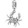 ROMANTICWORK Argento Sterling 925 koala/maialino/gatto/colibrari/bovino/manzo/leone/volpe/scimmia/teschio/tigre/panda rosso per braccialetti animali gioielli da donna