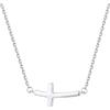 GoldChic Collana da Donna con Croce Laterale Acciaio Inox Argento/Oro | Catena Regolabile da 41 cm + 5 cm, Ipoallergenica e Resistente, Disponibile Nella Versione Lucida e con Zirconi