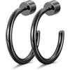 GoldChic Orecchini Cerchio Donna Semplici, Leggeri e Comodi Larghezza 2 mm | Leggeri e Ipoallergenici, Argento/Oro/Oro Rosa/Nero, 15 mm/20 mm/30 mm/40 mm/50 mm/60 mm/70 mm/80 mm/90 mm/100 mm