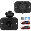 Nilight Confezione da 2 adattatori di Ricambio per accendisigari da Auto, 12 V CC, Impermeabili, con terminali e Viti, per Barche, Moto, Barche, Auto, Camion, Camper, ATV