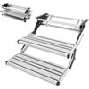 VEVOR Scaletta perr Camper Retrattile, Scaletta 2 Gradini Carico 200 kg Retrattile Manuale per Camper in Lega di Alluminio Antiscivolo Telaio in Acciaio, Portatile Pieghevole, Furgone Roulotte Caravan