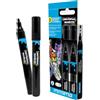 Mitama - Universal Marker - Pennarelli acrilici Colore nero - Astuccio da due pezzi - Inchiostro a base acqua - Punta 2,8 mm - Colori adatti a tutte le superfici