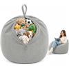 Wapasezyar Pouf per bambini, 85 x 110 cm, con chiusura lampo, decorazione e ordine, grigio