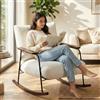 Hellove Sedia a Dondolo con Braccioli e Cuscini, Poltrona a Dondolo in Acciaio, Poltrona Relax, Armchair Allattamento, Sedia Dondolo Interno per Soggiorno, Camera da Letto, Portata 150 kg, Beige