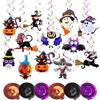 CYIOU 24 Pezzi Decorazioni Spirale Halloween Ornamenti Spirali Turbinanti Set Hanging Soffitto Spirale Decorazione Halloween Horror Tema Feste Pipistrelli Zucca Strega Fantasma