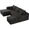 Comfyu Boneless - Divano angolare Cloud, 241 cm, con chaise longue, grigio | Boneless Design, chaise longue, larghezza 241 cm, divano modulare
