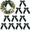 Generico 10 Fiocchi di Velluto Vino Verde per Decorazioni per L'Albero di Natale, Fiocchi Decorativi in Velluto Vintage per ghirlande di Alberi, ghirlande Regalo, fioccho e Ornamenti