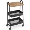 Mediawave Store - Carrello Multiuso Salvaspazio 75x40x27 cm con Ruote e Cestelli Portaoggetti Mobiletto Organizzatore in Plastica per Cucina Bagno Soggiorno e Ufficio