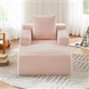 MOHUANG Divano chaise longue moderno senza ossa in velluto a coste, comodo divano letto / poltrona relax senza montaggio, poltrona sdraio per soggiorno, ufficio e appartamento, rosa