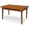 milani home - tavolo da pranzo allungabile 80 x 140/180/220 cm, legno massello, tinta noce